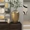 18" Gold Aluminum Brushed Vase with Hammered Top